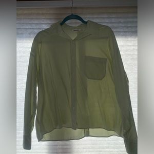 Djerf Avenue Breezy Shirt in Green Size Large